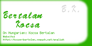 bertalan kocsa business card